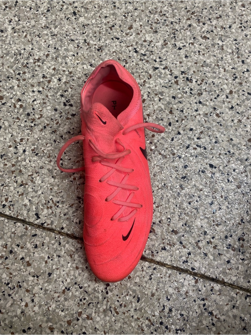 Nike Coral Pink Men's Athletic Soccer Cleats with Black Swoosh (pair)